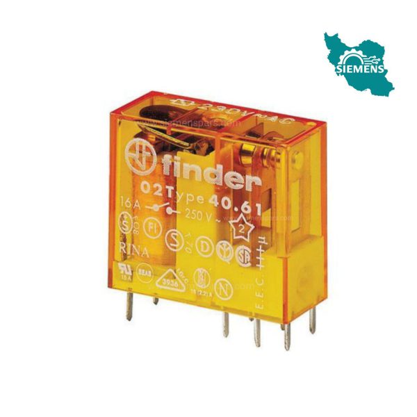 Finder 16 Amp single Contact Relay Model 406182300000 رله تک کنتاکت 16 آمپر فیندر مدل 406182300000